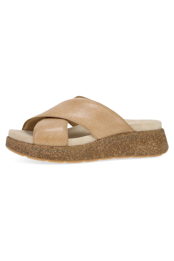 Bridget Platform Slide Sandal for Women - Memory Foam and Suede Wrapped Footbed for an Extra Plush Comfort and Support Honey 9.5-10 M US