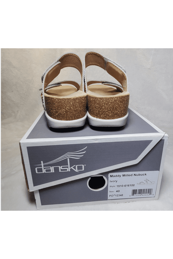 Maddy Women's Leather Sandals, Ivory Milled Nubuck