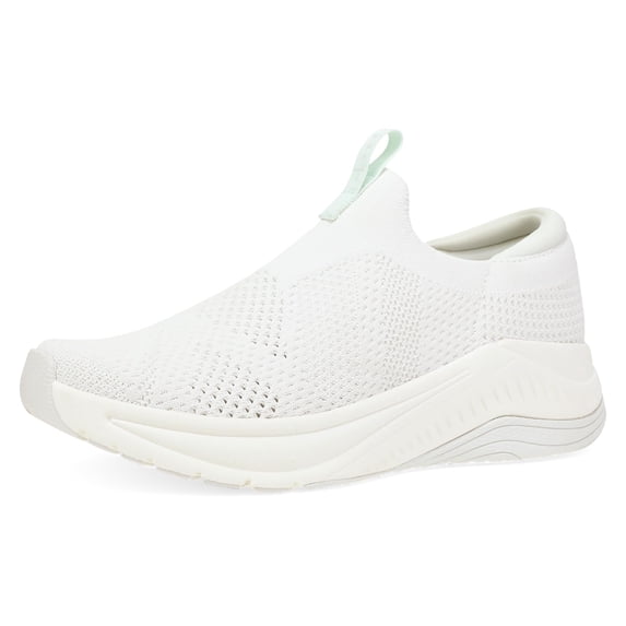 Dansko Pep Slip-On Walking Sneakers for Women - Comfortable, Breathable Walking Shoes with Arch Support - Stain Resistant with Lightweight Rubber Outsole White 6.5-7 M US