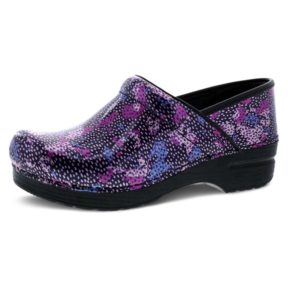 Dansko Professional Slip-On Clogs for Women Rocker Sole and Arch Support for Comfort Ideal for Long Standing Professionals Dotty Abstract Slip-On Clogs 5.5-6 M US