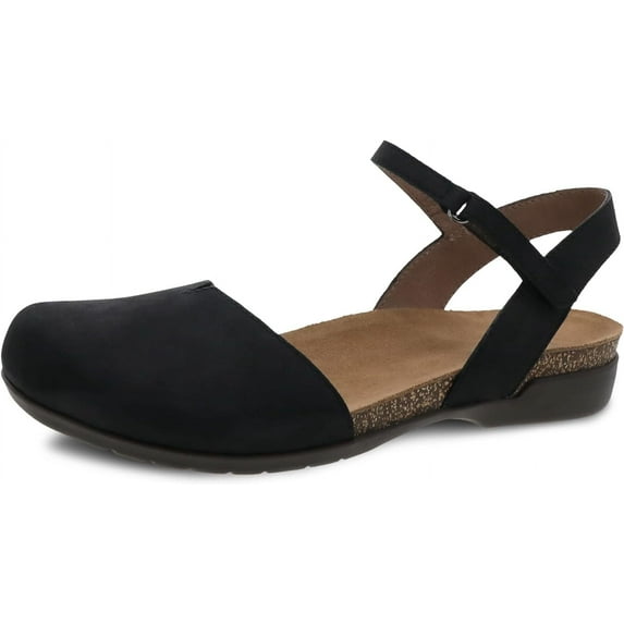 Dansko Rowan Sandal for Women - Memory Foam and Cork Footbed for Comfort and Arch Support - Lightweight Rubber Outsole for Long-Lasting Wear - Versatile Casual to Dressy Footwear Black