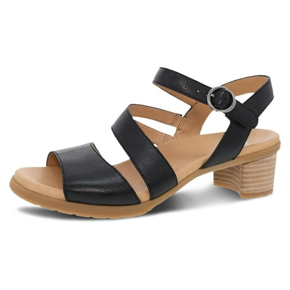 Dansko Tansy Multi-Strap Sandal for Women - A Subtle Heel and Memory Foam for All-Day Comfort - Unique Design for Easy Transition from Work to Evening Black 5.5-6 M US