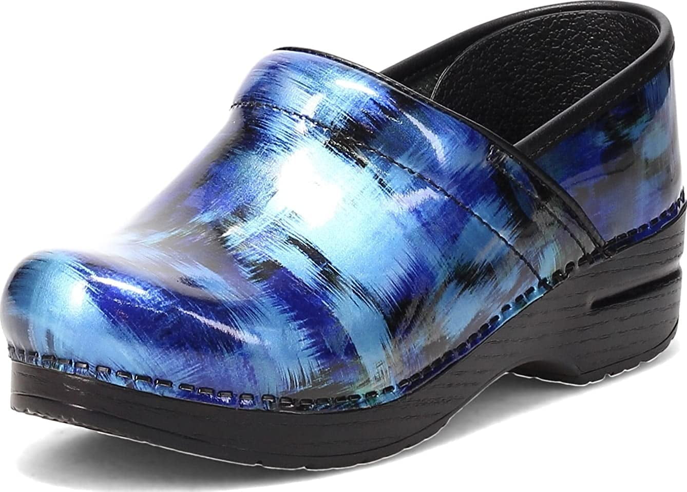 Dansko Women's Professional Blue Brushed Patent Clogs 11.5 Dansko Women's Professional Blue Brushed Patent Clogs 11.5