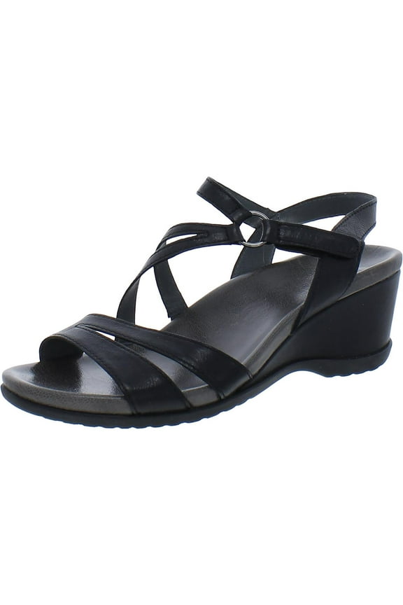 Womens Addyson Leather Ankle Wedge Sandals