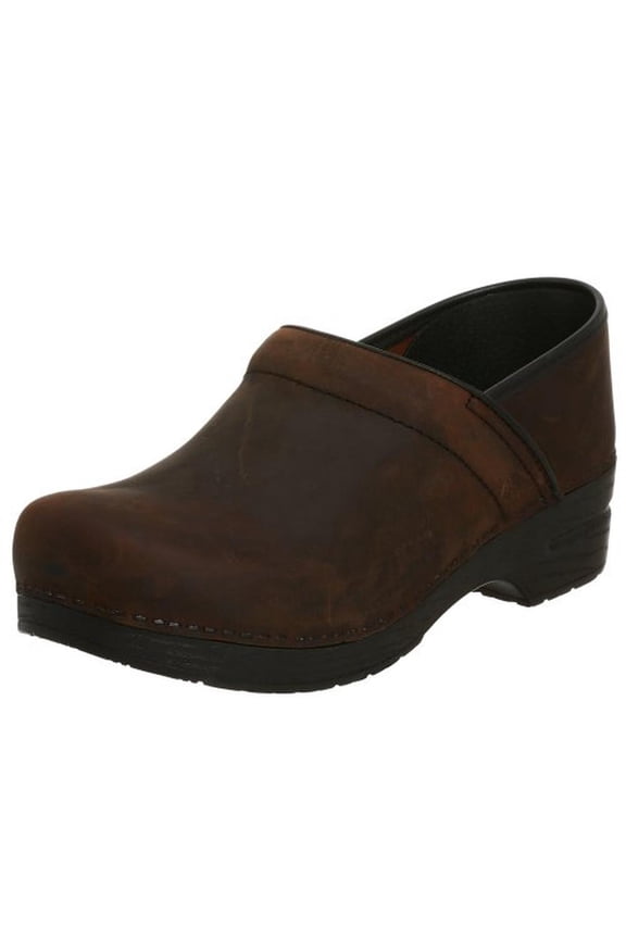Womens Professional Distressed Leather Clogs