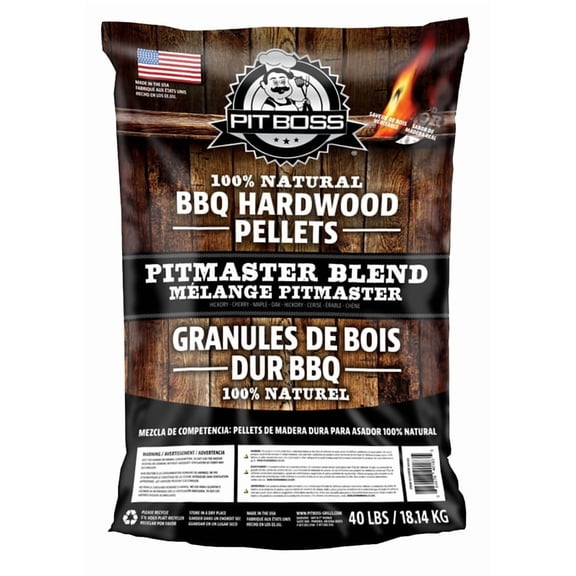 Pit Boss PBPLT534040183 Pitmaster Blend Pellet, Hardwood, 40 lb