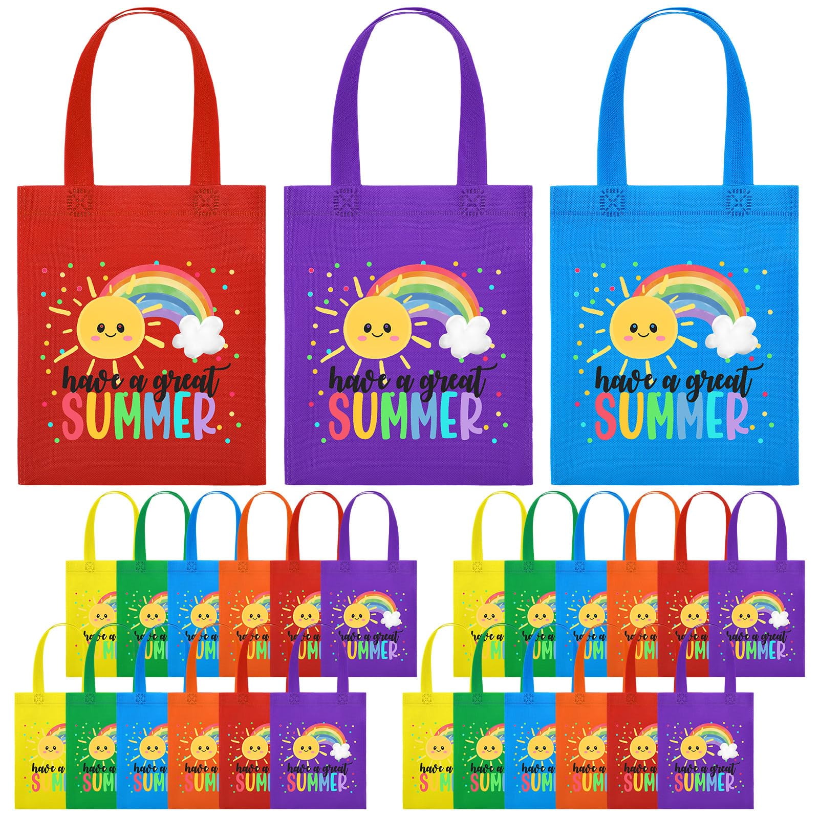 48 Pcs Rainbow Kraft Paper Treat Bags With Handles - Inspirational Quotes, 5.9x3.15x8.27 Inch - View #10