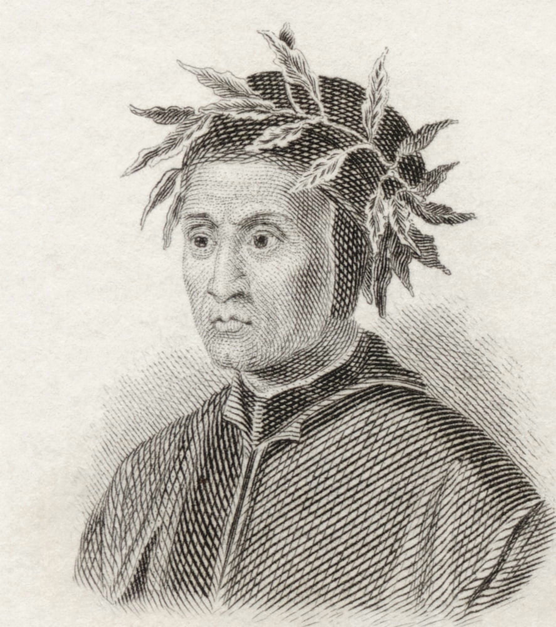 Dante Alighieri C1265 To 1321 Italian Poet Of The Middle Ages From Crabbs Historical Dictionary Published 1825 Canvas Art - Ken Welsh Design Pics (26 x 30)