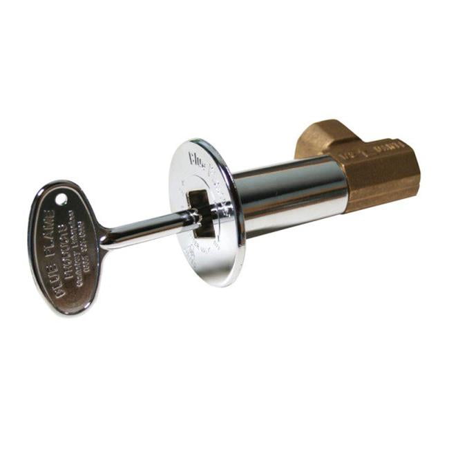 Polished Chrome Brass Angle Gas Valve Kit with Key