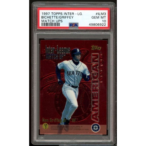 Dante Bichette / Ken Griffey Jr Card 1997 Topps Inter League Match Ups #3 PSA 10