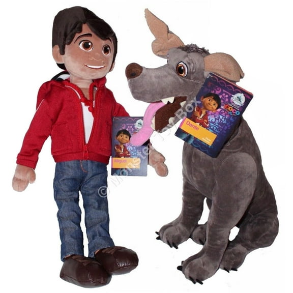 Dante Dog Coco Grey Gray & Miguel Rivera No Guitar 12" Plush Stuffed Authentic New