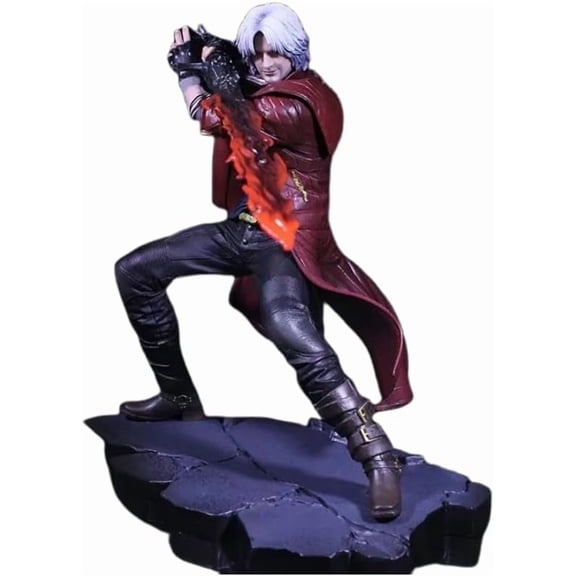 Dante Figure Fighting Holding A Sword Figurine 25cm/9.8inch Handmade PVC Anime Game Character Model Statue Collectible Craft Gift