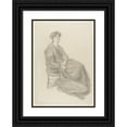 thumbnail image 1 of Dante Gabriel Rossetti 11x14 Black Ornate Wood Framed Double Matted Museum Art Print Titled: Mrs. William Morris Seated in Chair (1870), 1 of 5