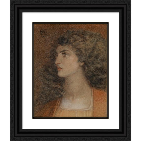 Dante Gabriel Rossetti 20x24 Black Ornate Framed Double Matted Museum Art Print Titled: Portrait of Miss Herbert (1876)