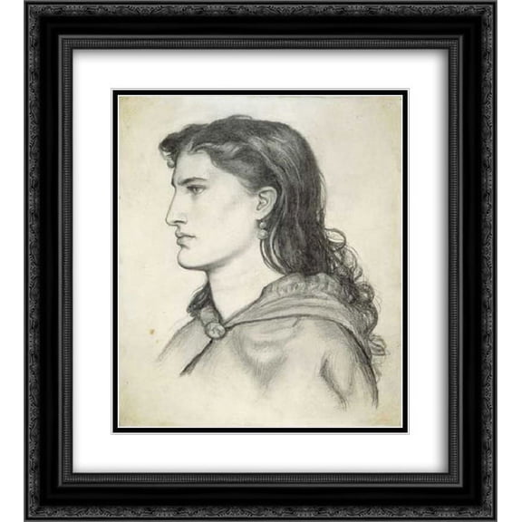 Dante Gabriel Rossetti 2x Matted 20x24 Black Ornate Framed Art Print 'Aggie'