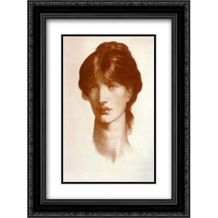 Dante Gabriel Rossetti 2x Matted 20x24 Black Ornate Framed Art Print 'Study For A Vision Of Fiammetta'