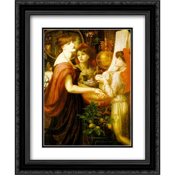 Dante Gabriel Rossetti 2x Matted 20x24 Black Ornate Framed Art Print 'The Beautiful Hand'