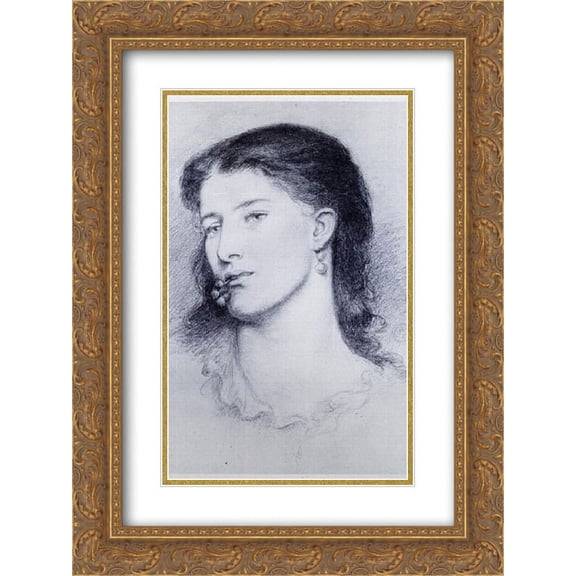 Dante Gabriel Rossetti 2x Matted 20x24 Gold Ornate Framed Art Print 'Aggie'