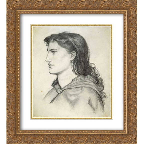 Dante Gabriel Rossetti 2x Matted 20x24 Gold Ornate Framed Art Print 'Aggie'