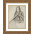 thumbnail image 1 of Dante Gabriel Rossetti 2x Matted 20x24 Gold Ornate Framed Art Print 'Elizabeth Siddall Plaiting her Hair', 1 of 2