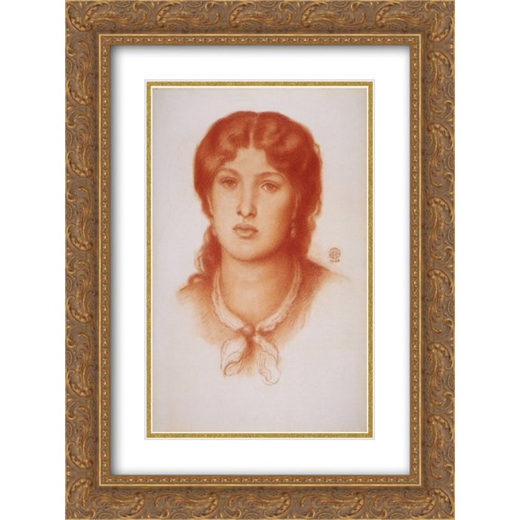 Dante Gabriel Rossetti 2x Matted 20x24 Gold Ornate Framed Art Print 'Fanny Cornforth'