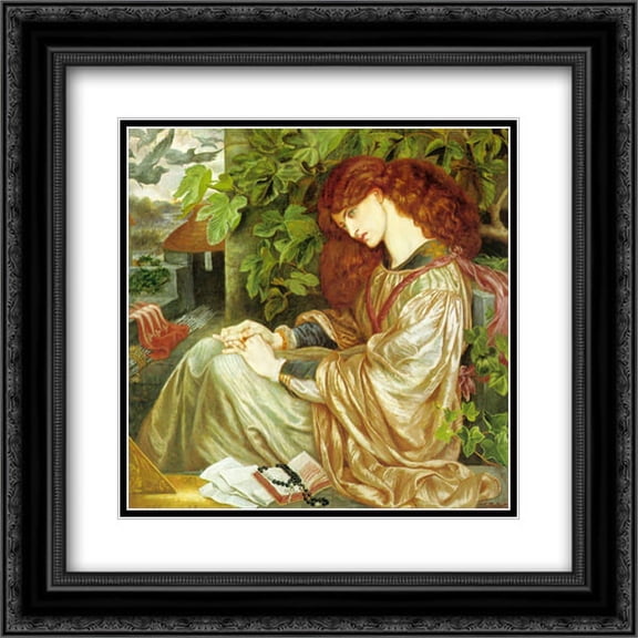 Dante Gabriel Rossetti 2x Matted 22x20 Black Ornate Framed Art Print 'La Pia de' Tolomei'