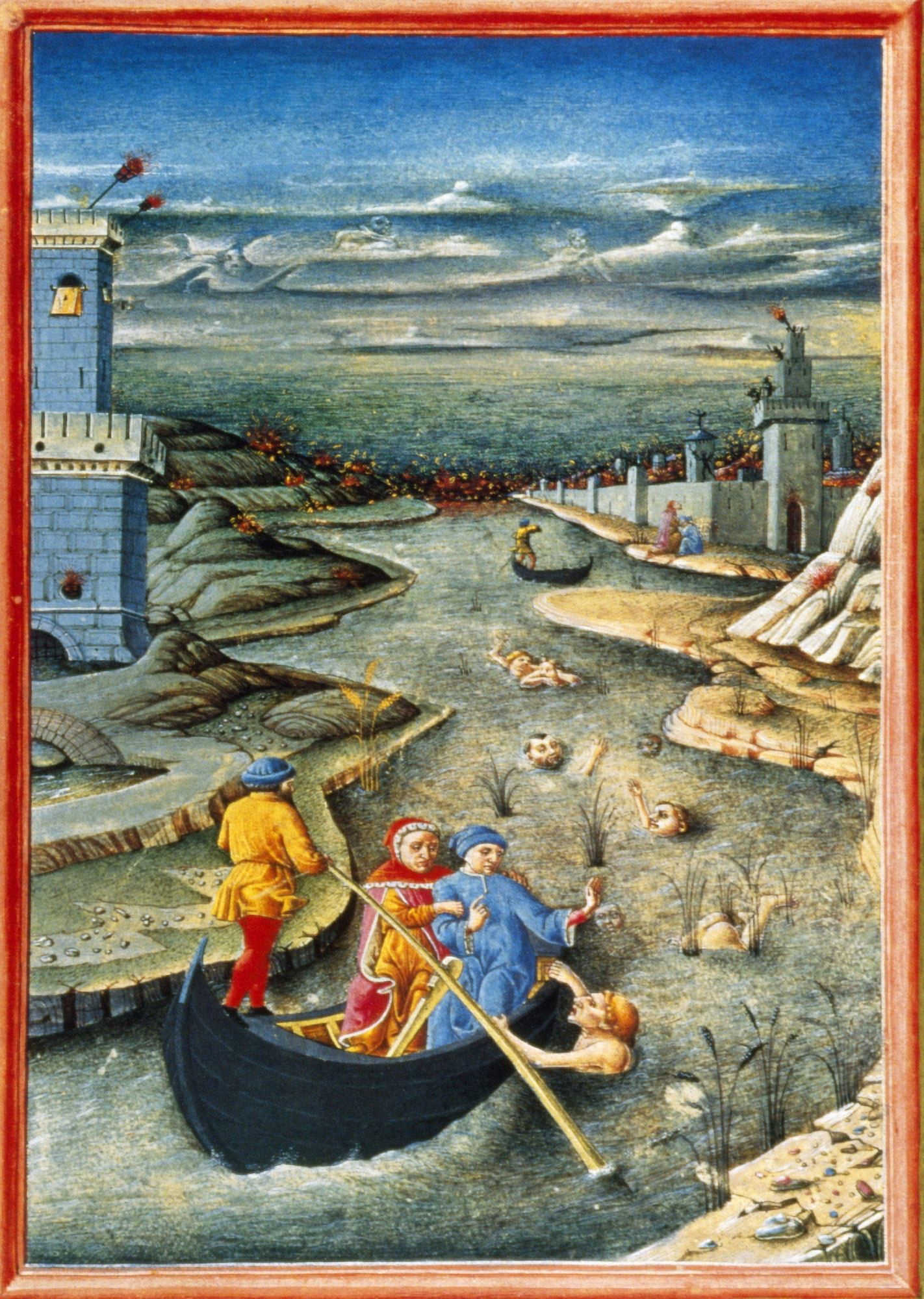 Dante'S Inferno Styx. /N15Th Century Italian Manuscript Illumination From Dante'S Inferno