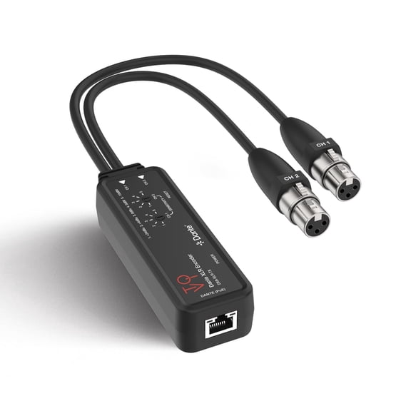 Dante XLR Encoder with Dual XLR Input and PoE (DXA-XLR-TX)