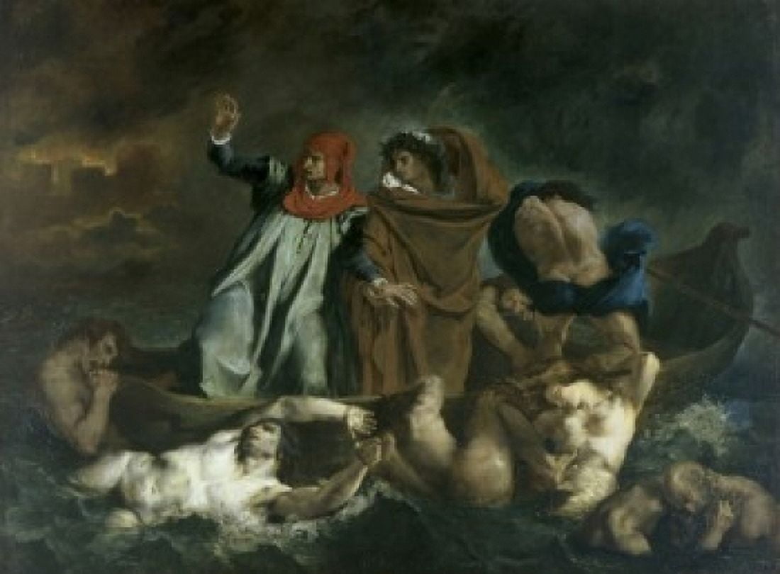Dante and Virgil in Hell 1822 Eugene Delacroix (1798-1863French) Oil on canvas Muse du Louvre Paris Canvas Art - Eugene Delacroix (24 x 36)