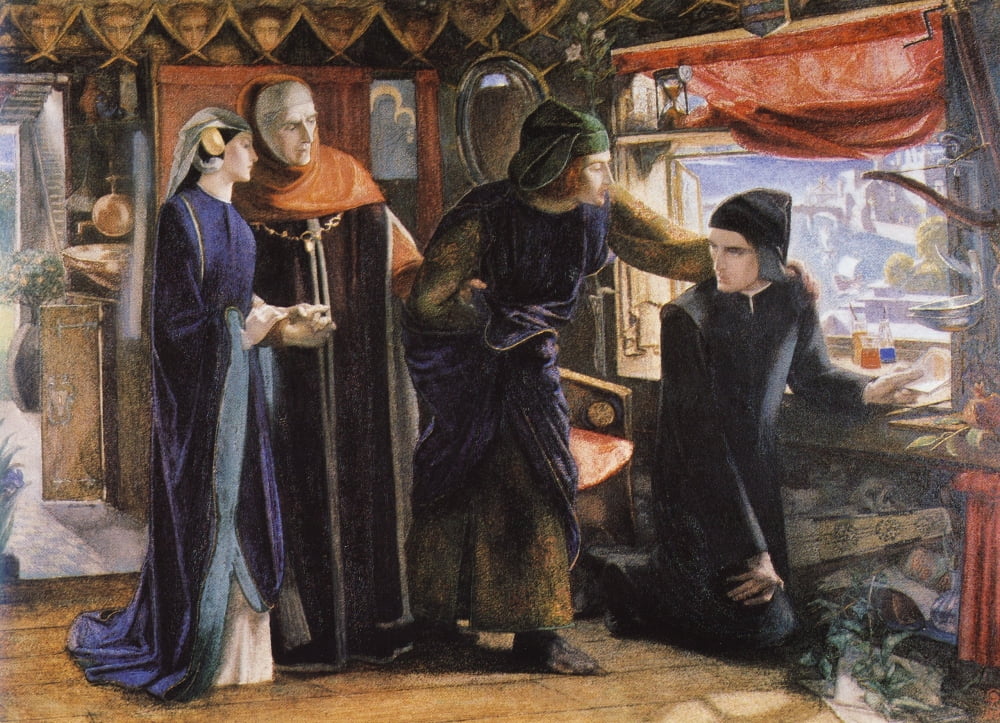 Dante drawing the Angel Rossetti 1908 Canvas Art - Dante Gabriel Rossetti (18 x 24)