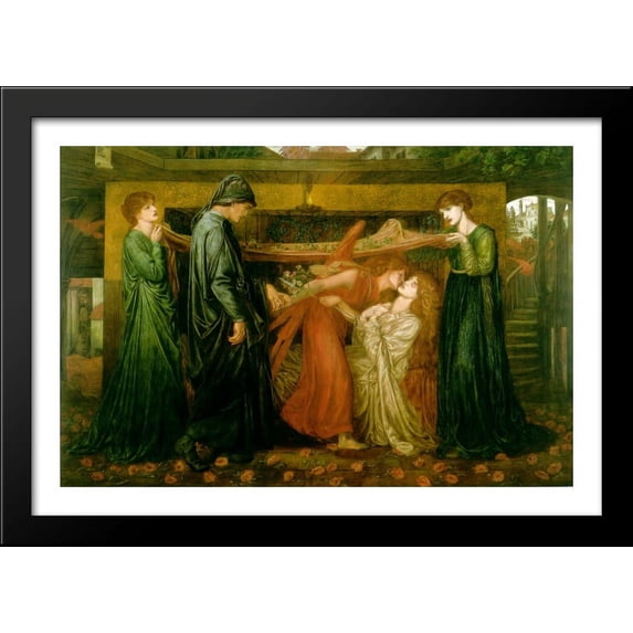 Dante's Dream at the Time of the Death of Beatrice 40x28 Large Black Wood Framed Print Art by Dante Gabriel Rossetti