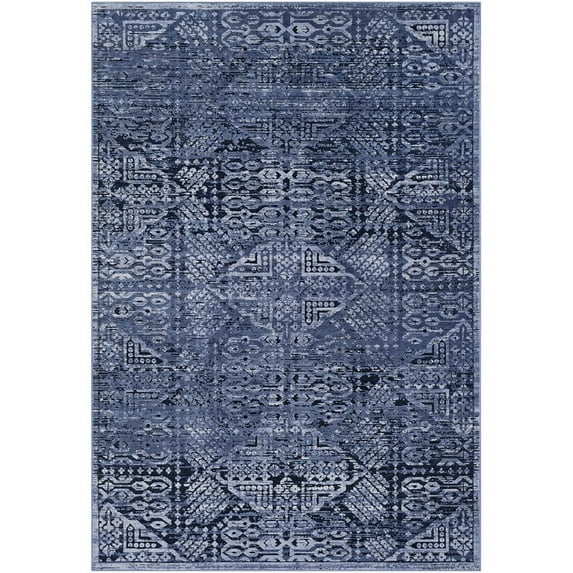 Dantel DTL-2322 7'10" x 10'2" Area Rug in Navy/Dark Blue/Silver Gray/Bright Blue