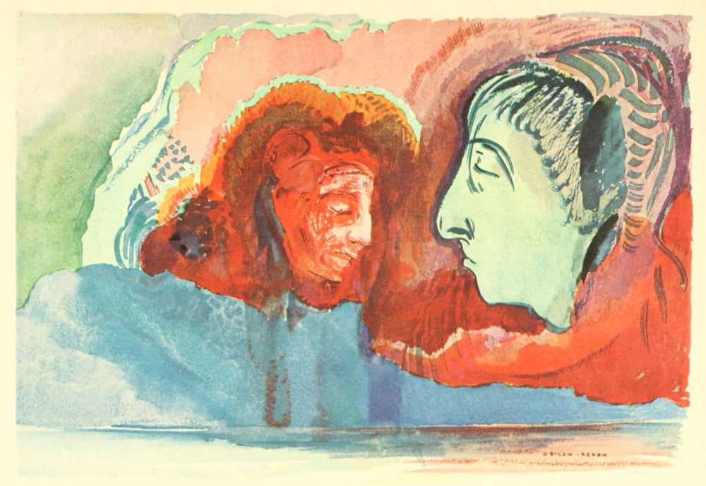 Dantes vision Canvas Art - Odilon Redon (18 x 24)