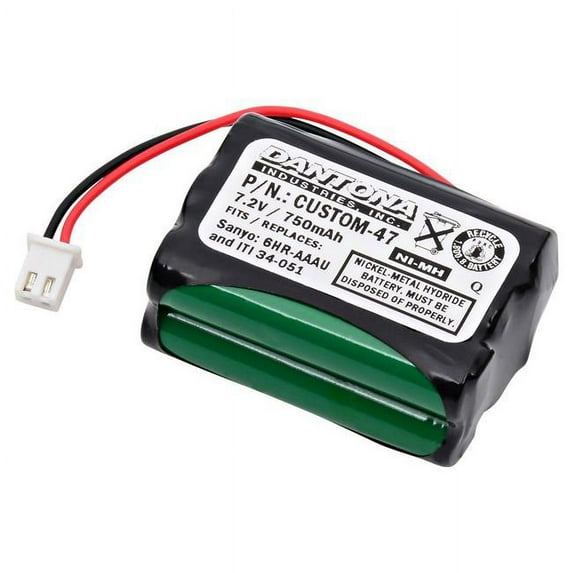 Dantona 3.6V & 1600 mAh Replacement Nickel Metal Hydride battery for ITI - 34-051 Emergency Lighting