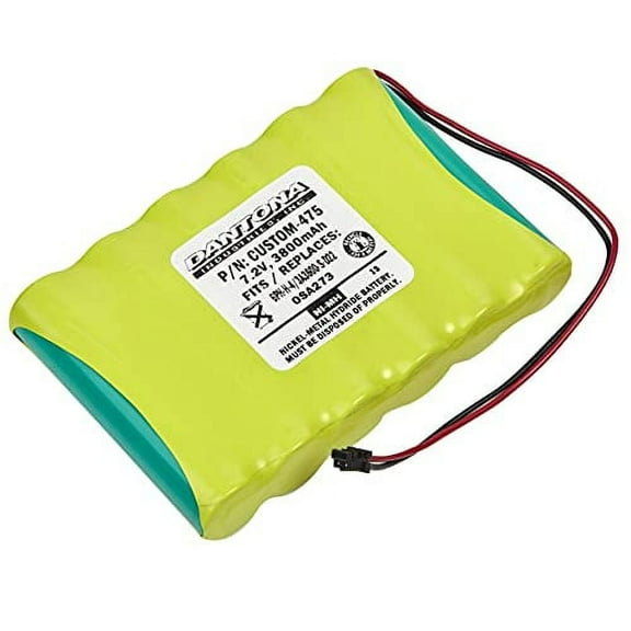 Dantona CUSTOM-475 Replacement 7.2V 3800mAh Battery Pack - Compatible Replacement for 6PHH4/3A3600-S-D22, 6PH-H-4/3A3600-S-D22, IMPASSA 9057, LE4000, OSA273 - Panel Alarm System Batteries