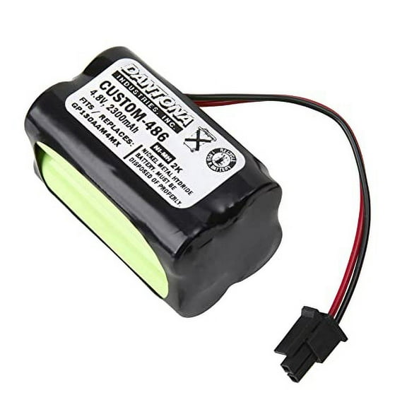 Dantona CUSTOM-486 Replacement 4.8V 2300mAh Battery Pack - Compatible Replacement for OSI Batteries OSA369, Visonic 99-301712, Xcel PlusGP130AAM4YMX - Panel Alarm System Batteries
