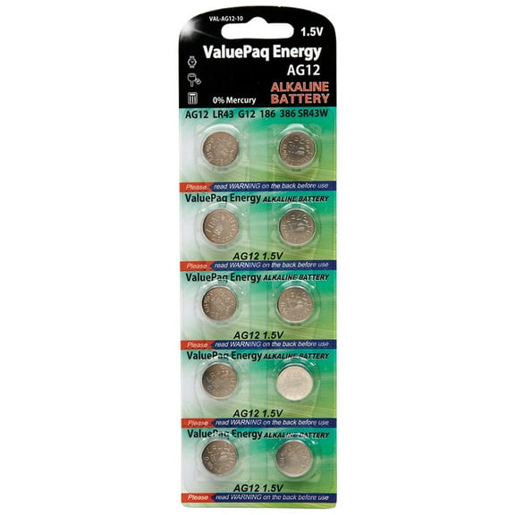 Dantona[r] Val-ag12-10 Valuepak Energy Ag12 Silver Oxide Button Cell Batteries, 10 Pk