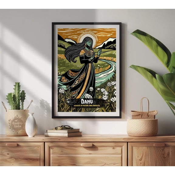 Danu Goddess Art Celtic Mythology Goddess Nature Mythology Wall Decor Unframed Paper Print