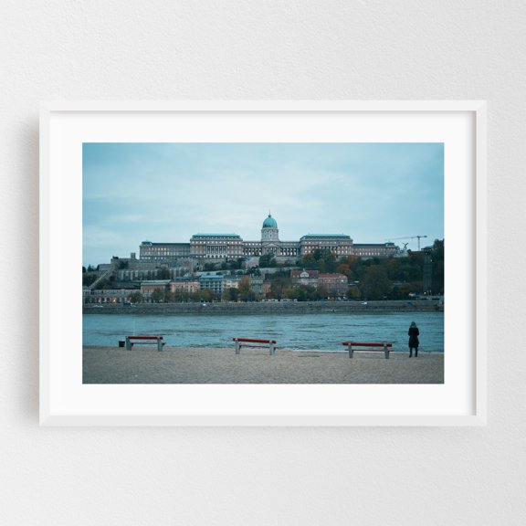 The Danube & Buda Castle, Budapest 01 - Budapest Hungary Photography Architecture Cityscape Travel Poster Autumn Scenic White Framed Wall Art Print 5 x 7 inches