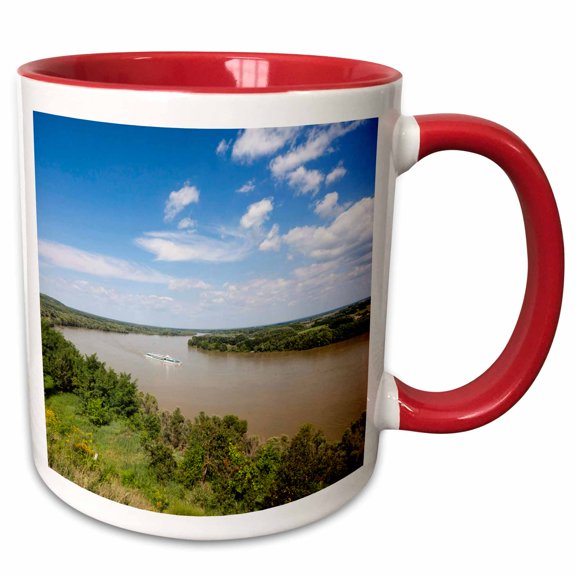 3drose, Danube River, Dunaszekcsoe, Plains, Hungary - Eu13 Mzw0348 - Martin Zwick, 11oz Two-tone Red Mug