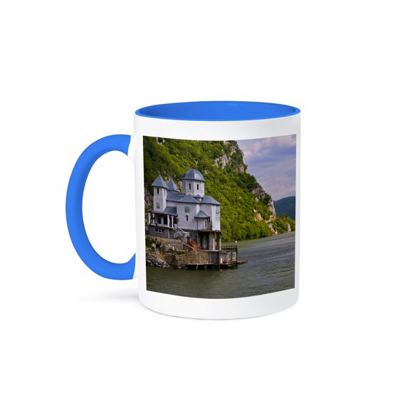 3drose, Danube River, Kazan Gorge, Romania to Bulgaria - Eu24 Jre0035 - Joe Restuccia Iii, 11oz Two-tone Blue Mug