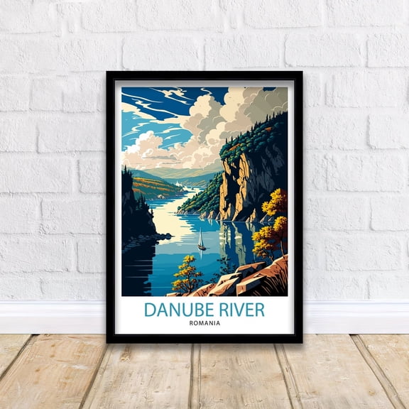 Danube River Romania Travel River Landscape Art Print