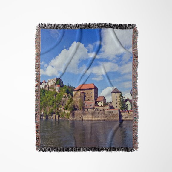 Danube River, Veste Oberhaus Castle, Passau, Germany - Eu10 Mgl0163 - Miva Stock, Woven Blanket