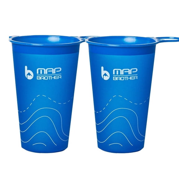 Danuosie 2PCS Collapsible Cup, 200ml Folding Camping Cup, BPA-Free Foldable Soft Flask, Portable Drinking Cup for Outdoor Hiking Cycling Climbing (Dark Blue)