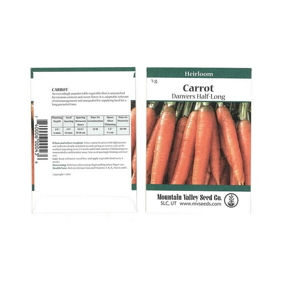 Danvers 126 Carrot Garden Seeds - 5 Gram Packet - Non-GMO, Heirloom Vegetable Garden Seeds - Gardening, Microgreens