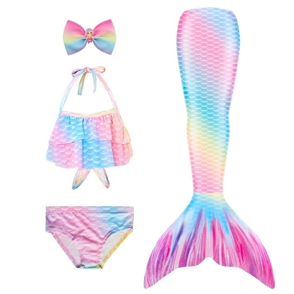 Danvren Girls Mermaid Tails Two-Piece Swimsuit Set, Little Girls 3-9Years
