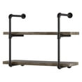 thumbnail image 1 of Danya B. 31.5 in x 24 in Two Shelf Tier Brown Iron Industrial Pipe Wall Shelving Unit, 1 of 10
