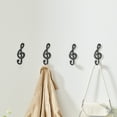 thumbnail image 1 of Danya B 4 Piece Dark Brown Iron Musical Note Treble Clef Wall Sculpture Utility Hooks, 1 of 7