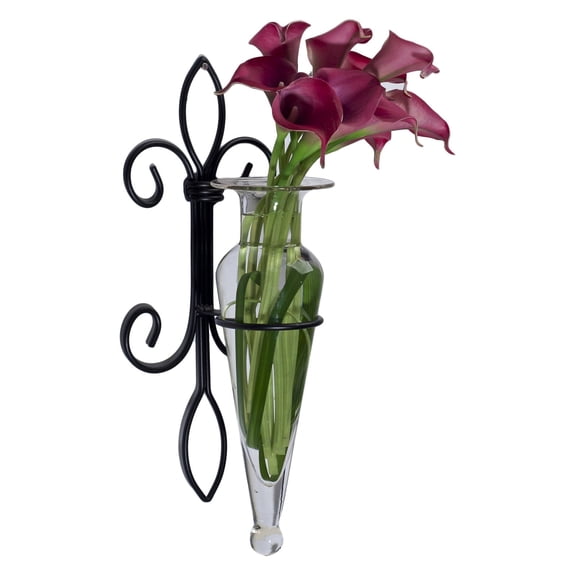 Danya B Amber Amphora Vase on Fleur Lis Sconce