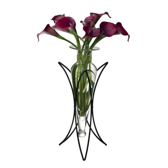 Danya B Amphora Vase with Half Moon Metal Stand